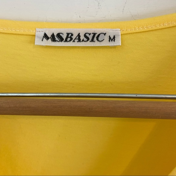 MSBasic Cross Wrap A-Line Yellow Dress. Size M. Like New Condition. - Picture 7 of 12